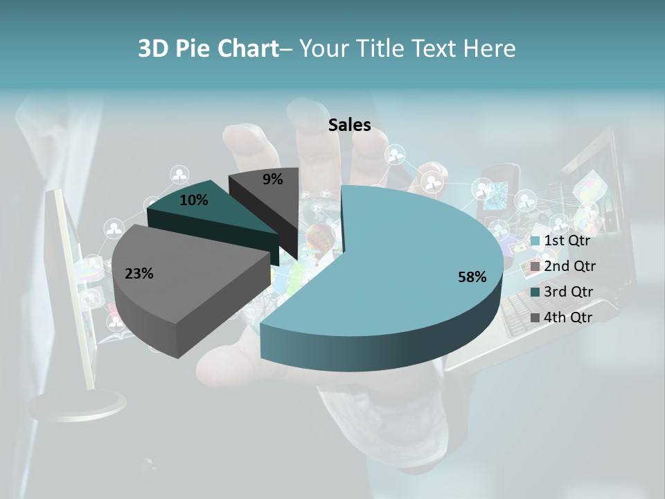 Charts Communications Touchscreen PowerPoint Template