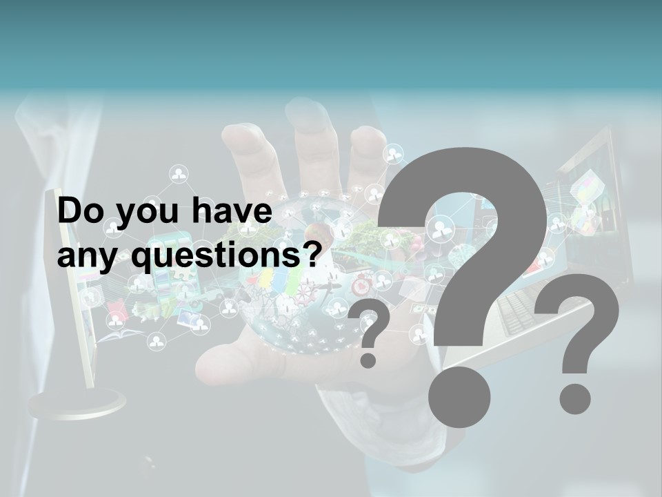 Charts Communications Touchscreen PowerPoint Template