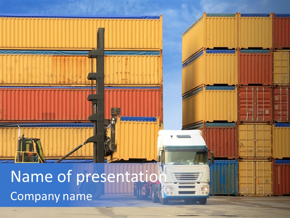 Commercial Stacking Crane PowerPoint Template