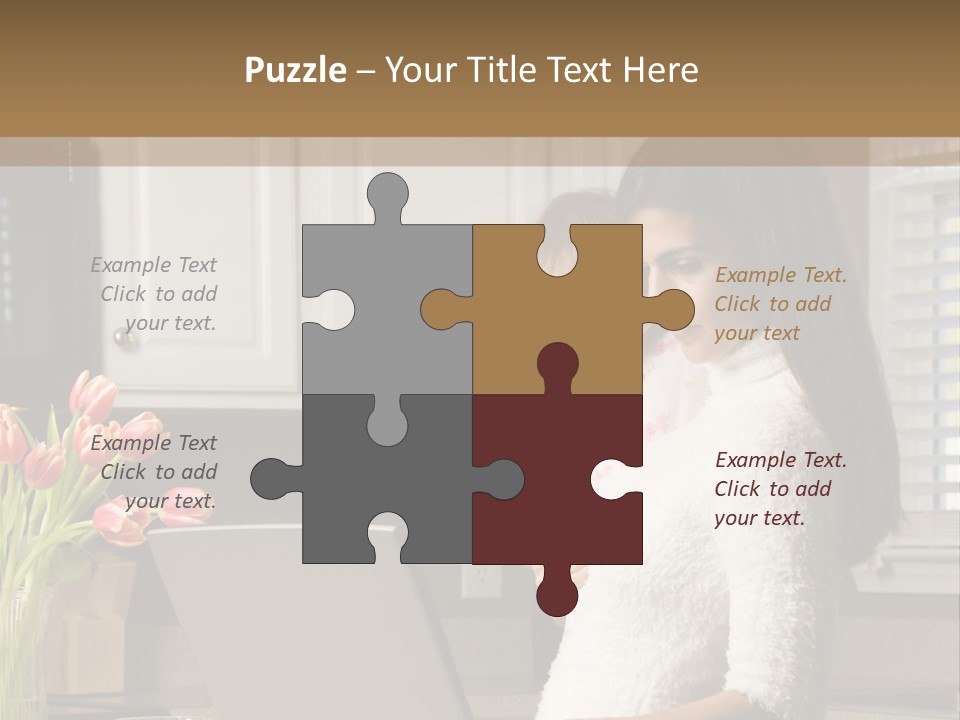 Women Laptop Paying PowerPoint Template