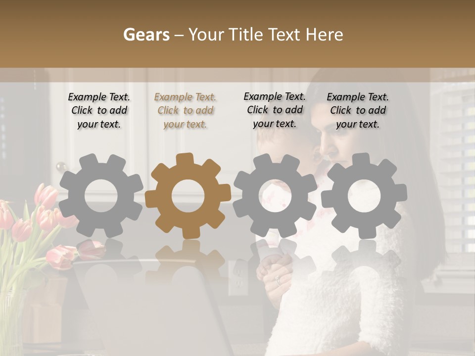 Women Laptop Paying PowerPoint Template