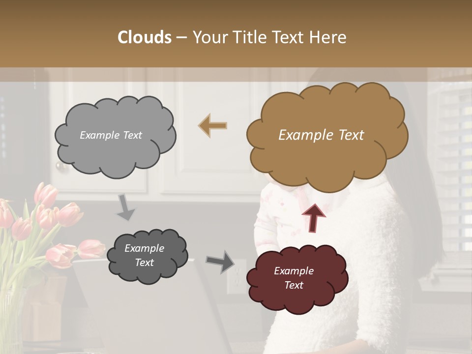 Women Laptop Paying PowerPoint Template