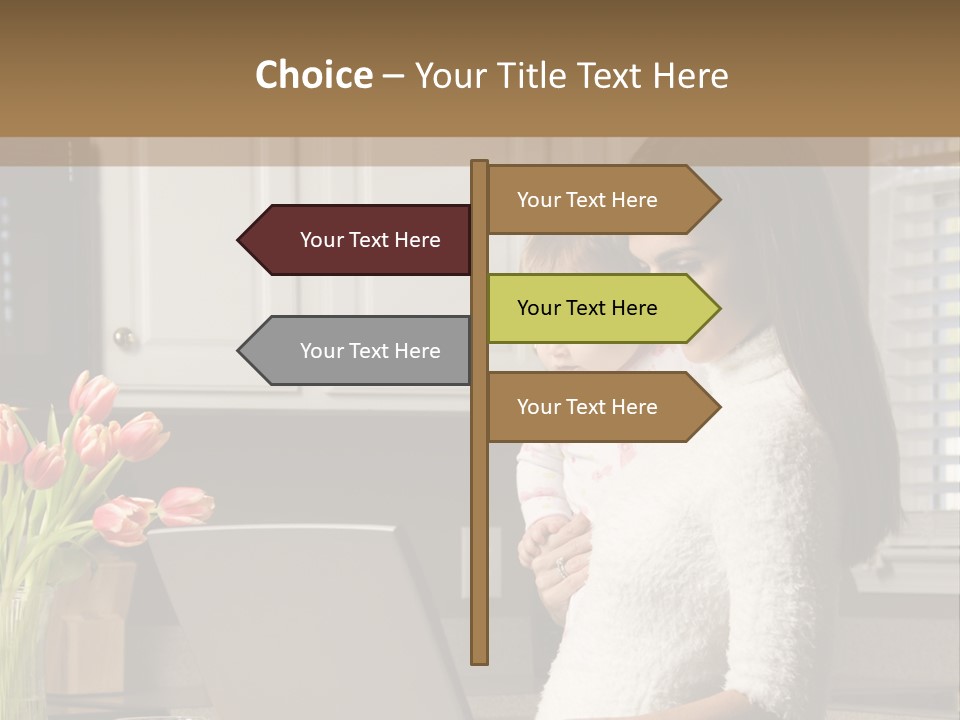 Women Laptop Paying PowerPoint Template