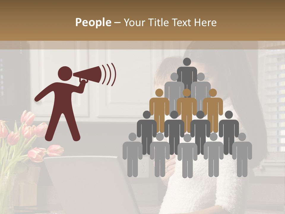 Women Laptop Paying PowerPoint Template