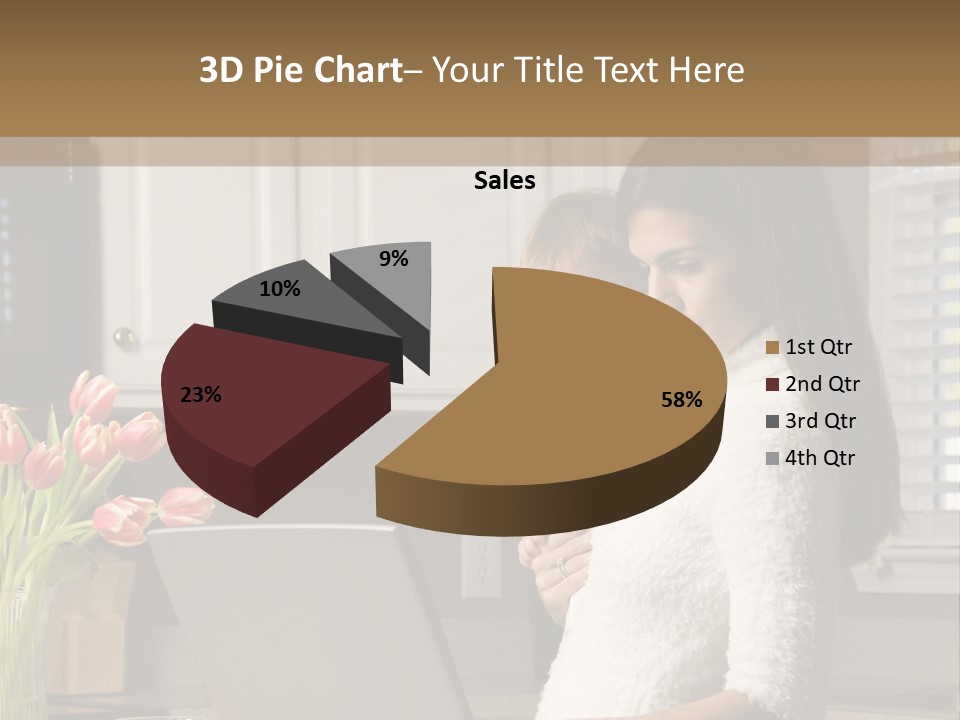 Women Laptop Paying PowerPoint Template