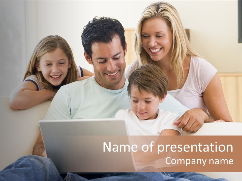 Indoors Parents Together PowerPoint Template