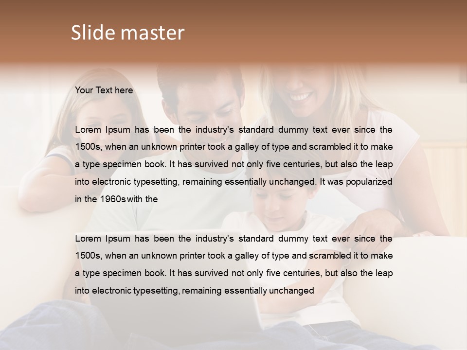 Indoors Parents Together PowerPoint Template