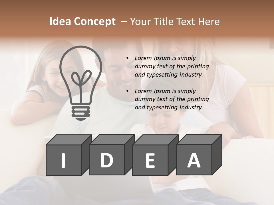 Indoors Parents Together PowerPoint Template