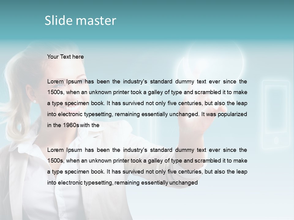 Blond Kontaktieren Medientechnologie PowerPoint Template