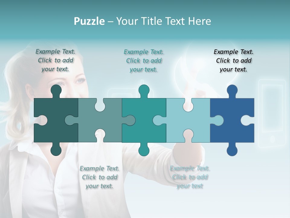 Blond Kontaktieren Medientechnologie PowerPoint Template