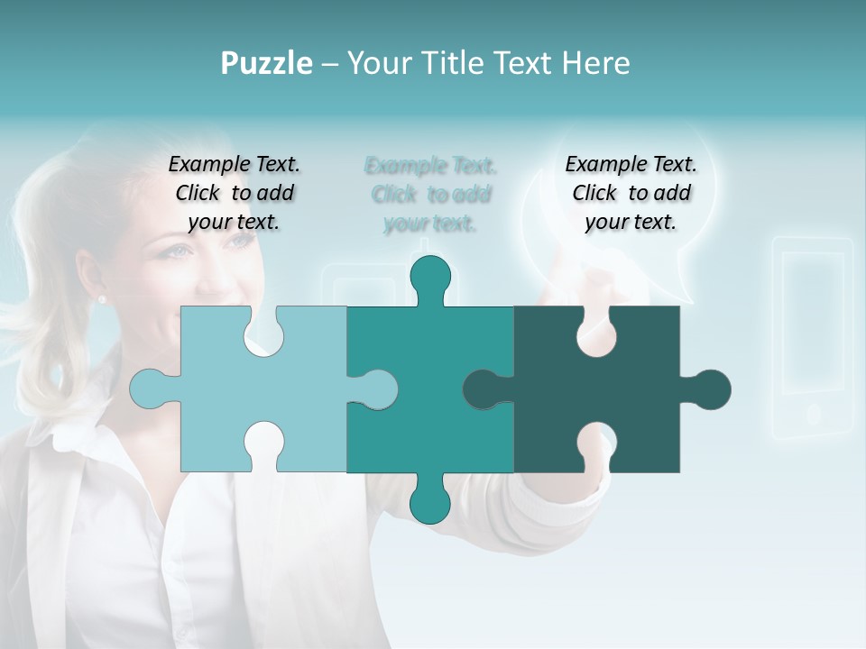 Blond Kontaktieren Medientechnologie PowerPoint Template