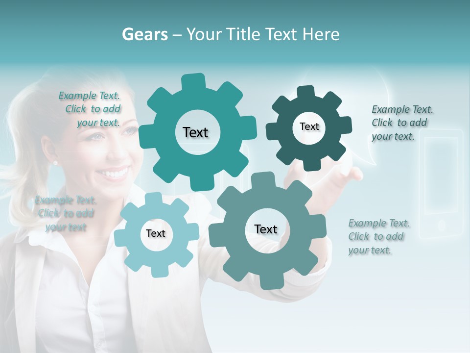 Blond Kontaktieren Medientechnologie PowerPoint Template