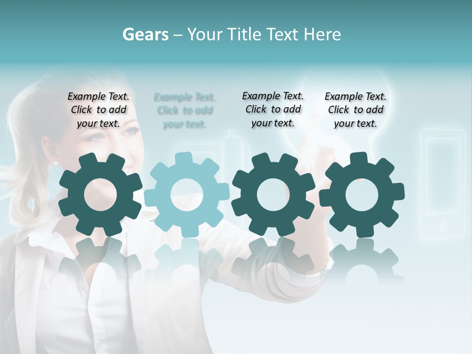 Blond Kontaktieren Medientechnologie PowerPoint Template