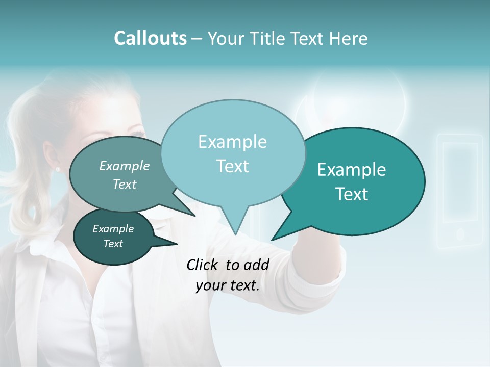 Blond Kontaktieren Medientechnologie PowerPoint Template