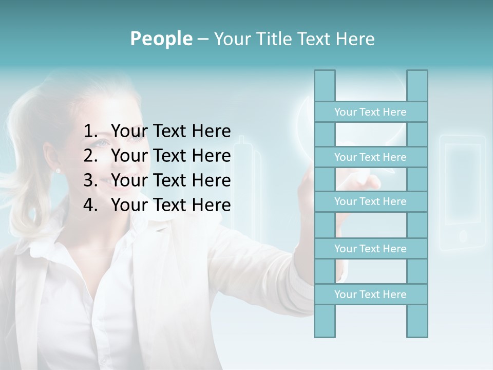 Blond Kontaktieren Medientechnologie PowerPoint Template