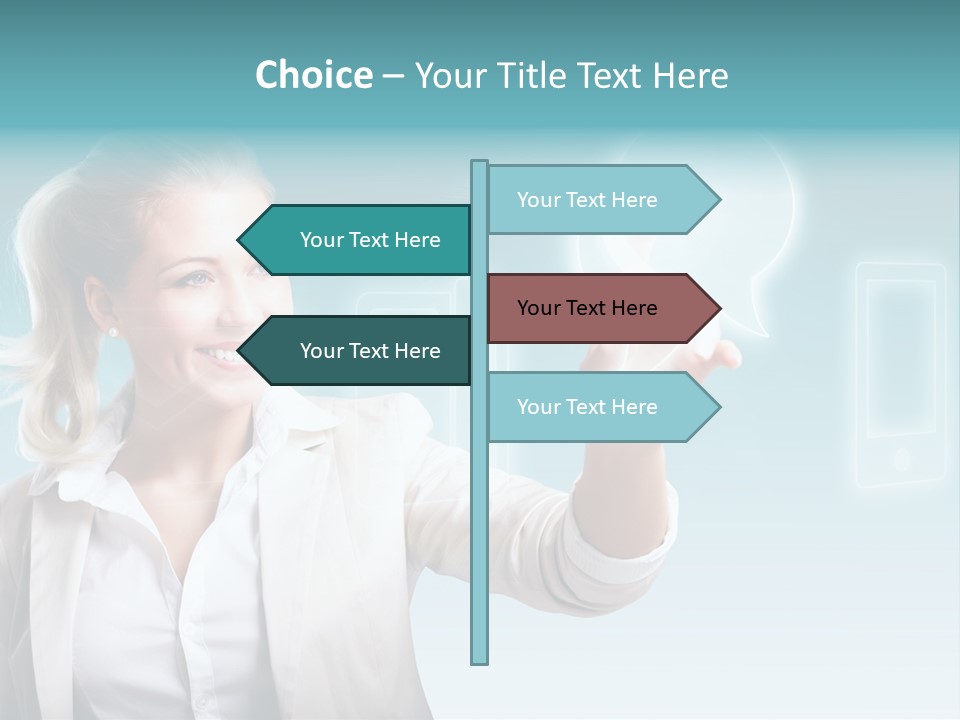 Blond Kontaktieren Medientechnologie PowerPoint Template