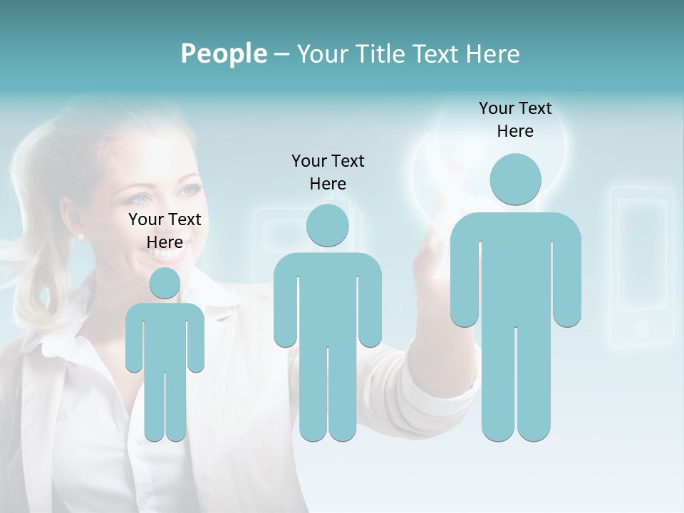 Blond Kontaktieren Medientechnologie PowerPoint Template