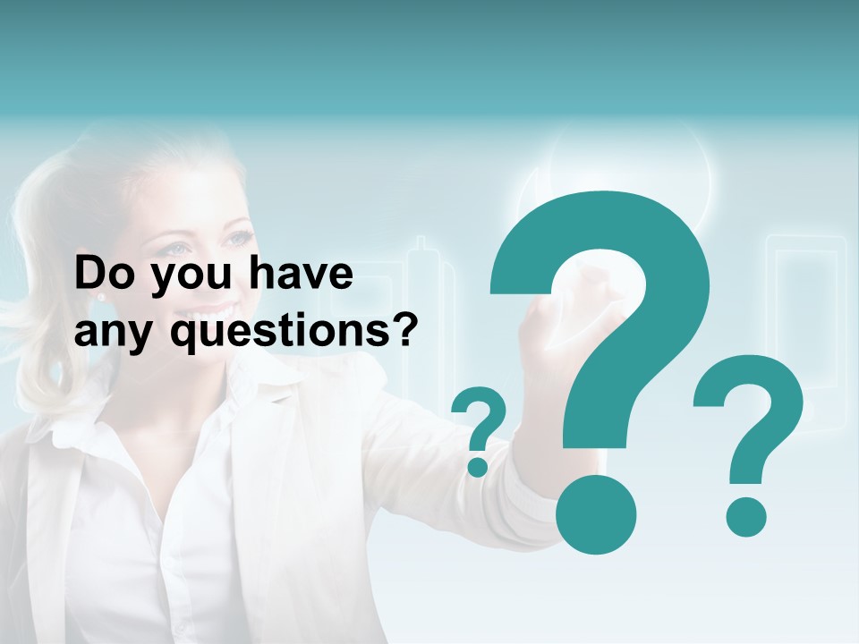 Blond Kontaktieren Medientechnologie PowerPoint Template