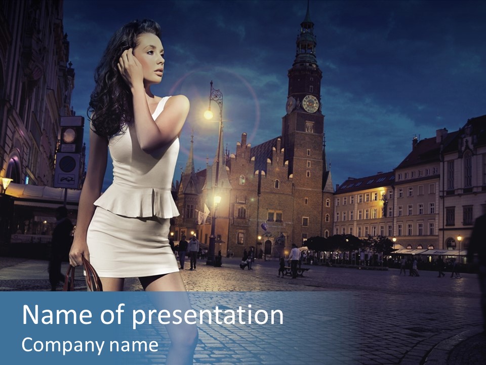 Pose Beauty Young PowerPoint Template