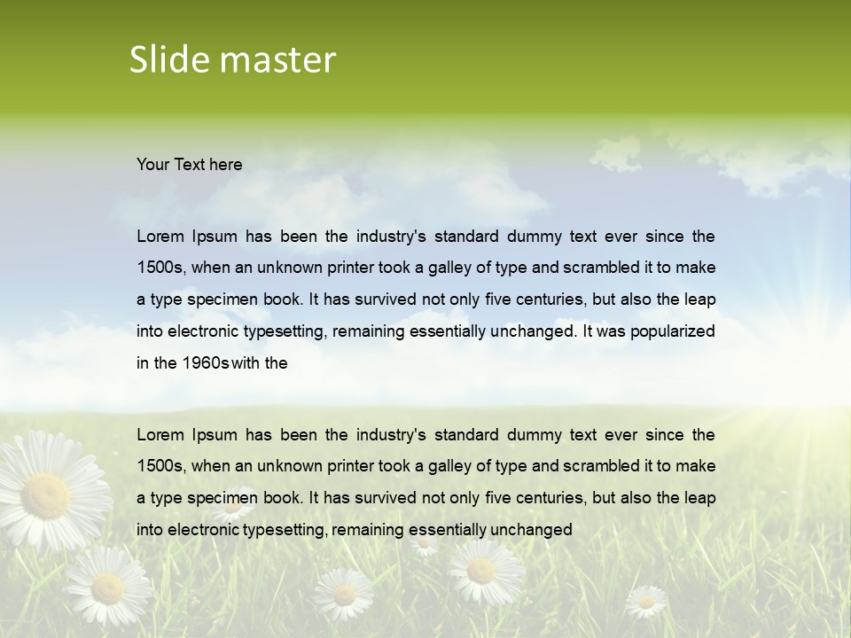 Background Beautiful Blue Bright Clear Cloud Cloudscape Landscape Sun PowerPoint Template