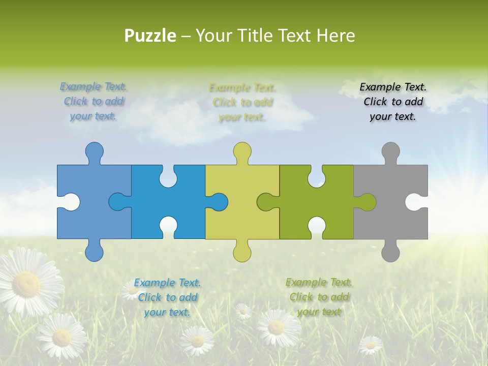 Background Beautiful Blue Bright Clear Cloud Cloudscape Landscape Sun PowerPoint Template