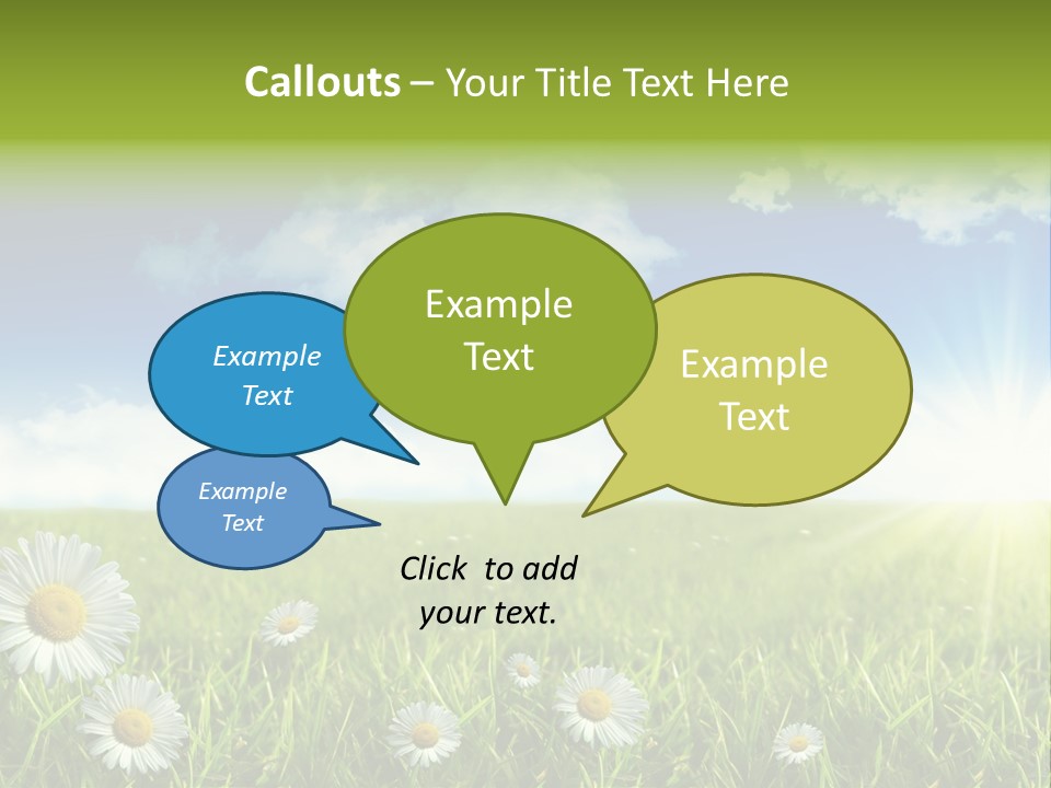 Background Beautiful Blue Bright Clear Cloud Cloudscape Landscape Sun PowerPoint Template