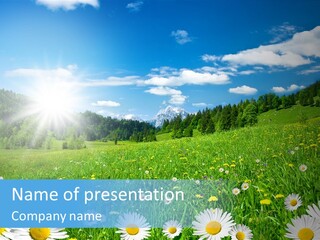 Panorama Tourismus Sonne PowerPoint Template