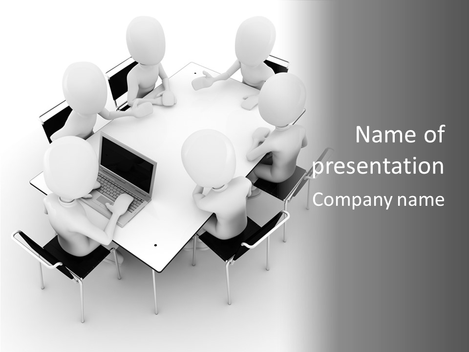 Sitting Team Mobile PowerPoint Template