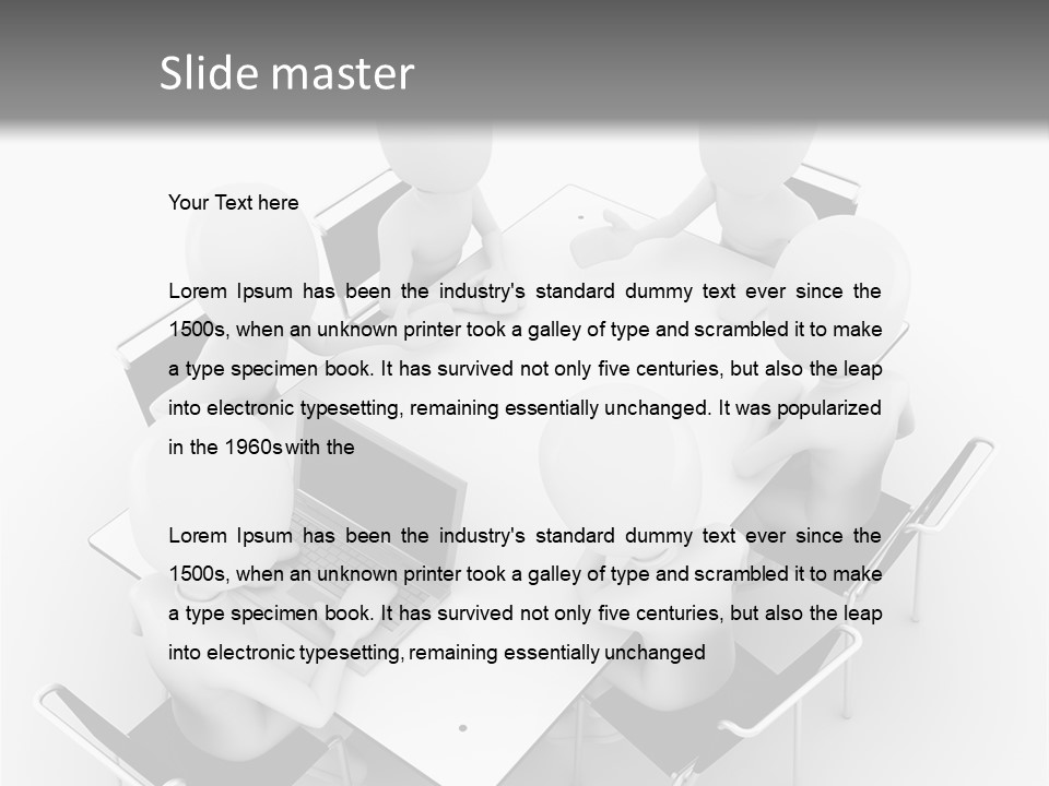 Sitting Team Mobile PowerPoint Template