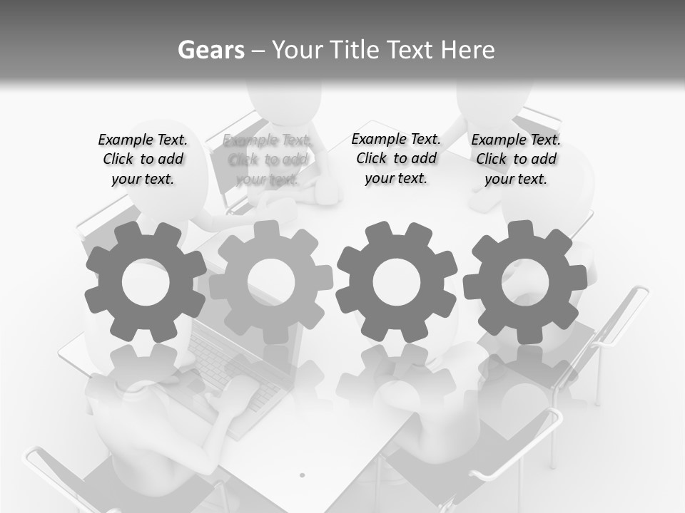 Sitting Team Mobile PowerPoint Template