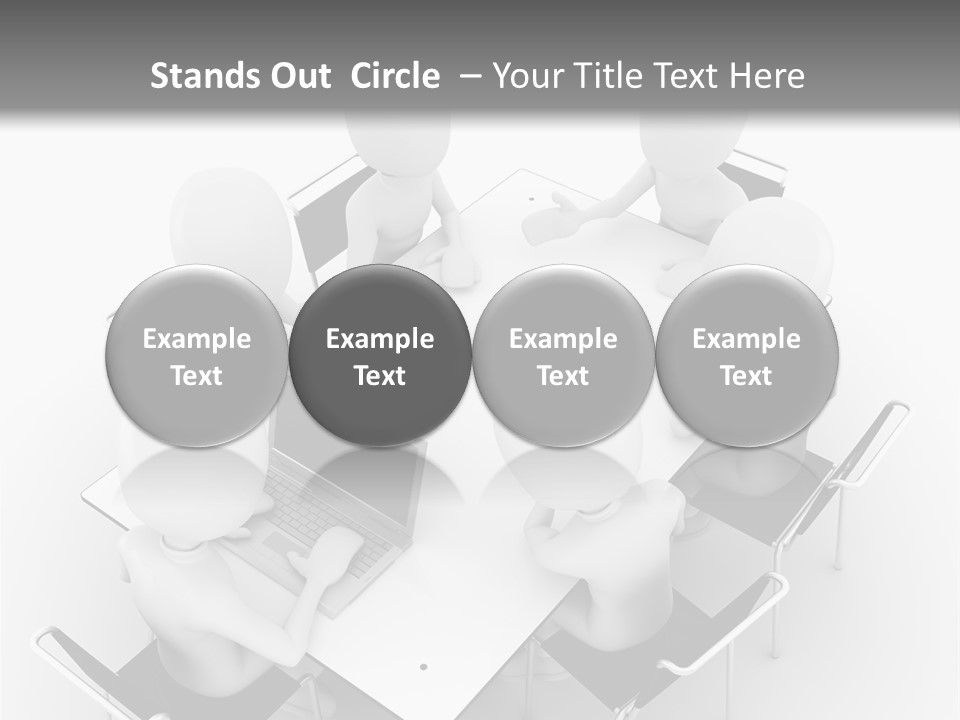 Sitting Team Mobile PowerPoint Template