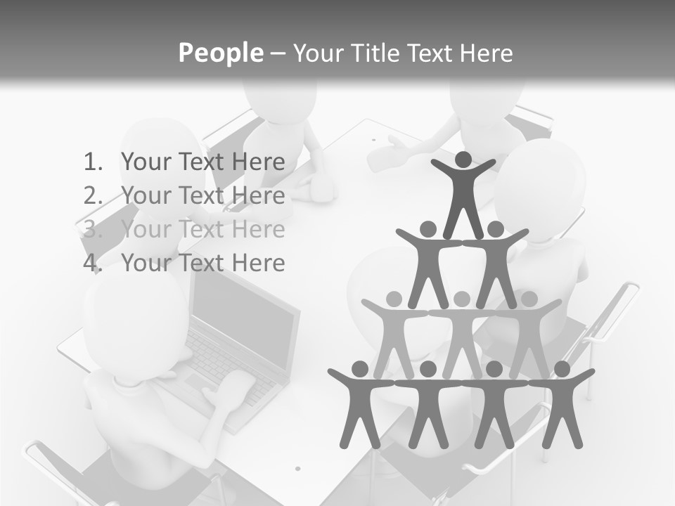 Sitting Team Mobile PowerPoint Template