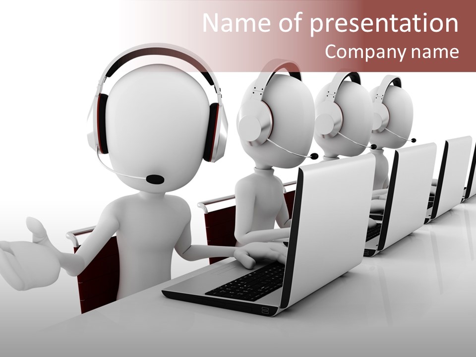 Headphone  Contact PowerPoint Template