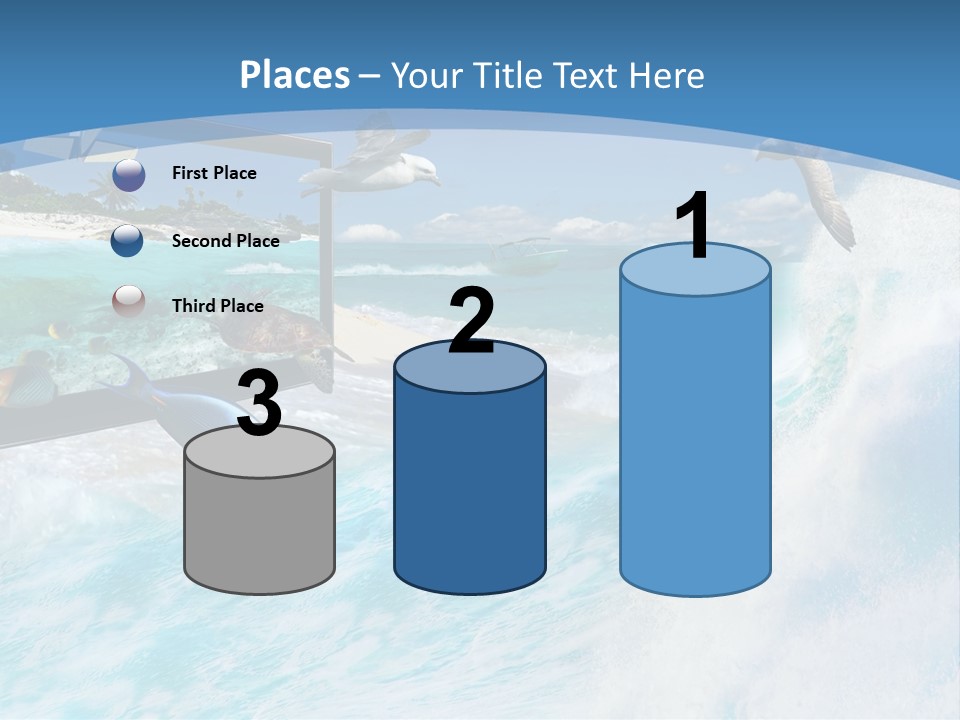 Wave Holiday Boat PowerPoint Template