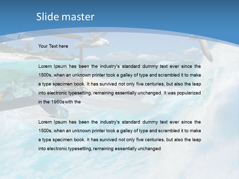 Wave Holiday Boat PowerPoint Template