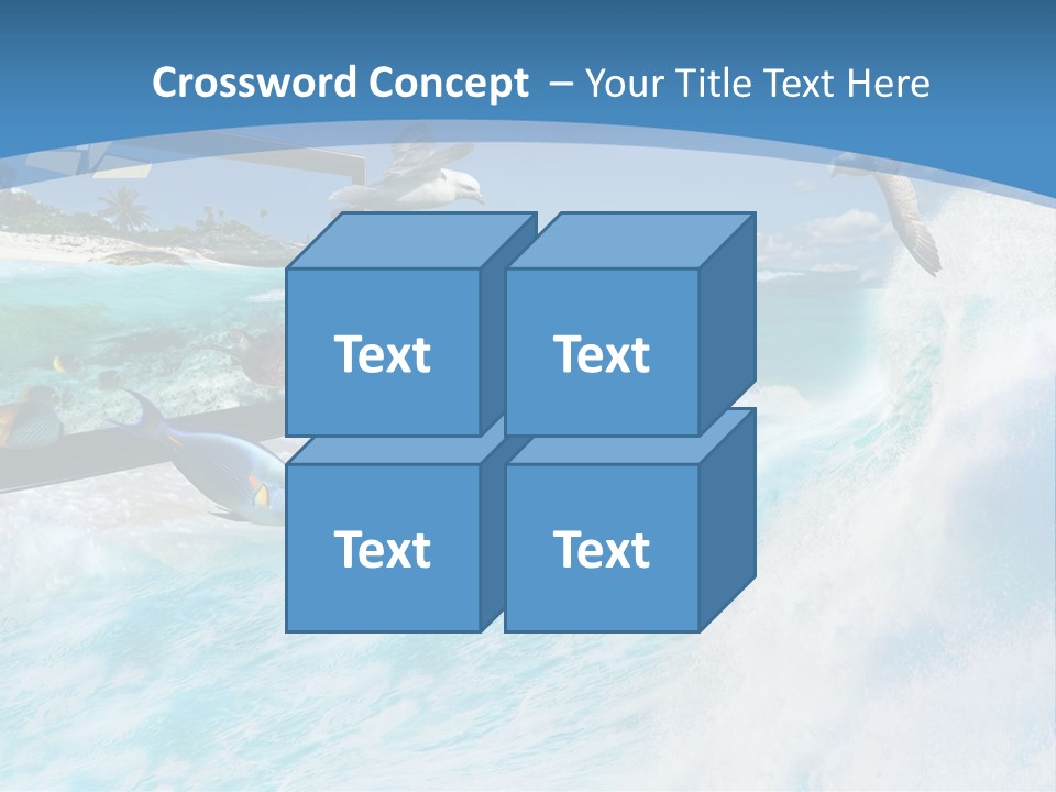 Wave Holiday Boat PowerPoint Template