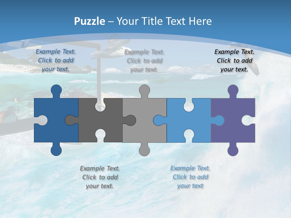 Wave Holiday Boat PowerPoint Template