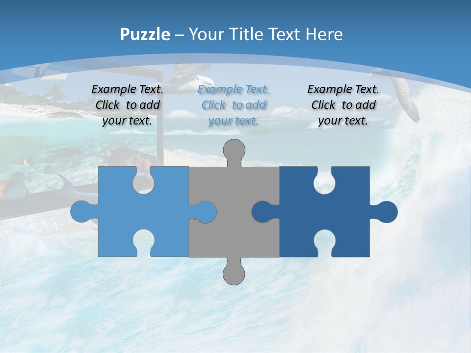 Wave Holiday Boat PowerPoint Template