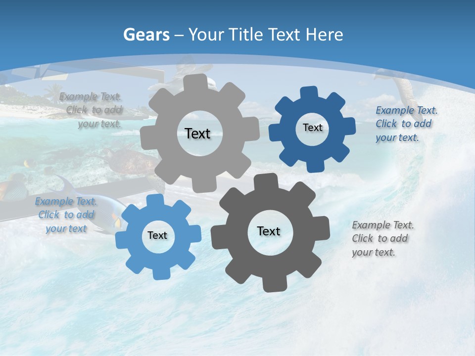 Wave Holiday Boat PowerPoint Template