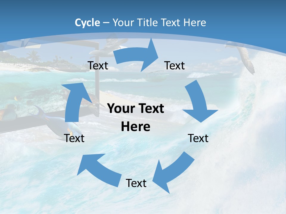 Wave Holiday Boat PowerPoint Template