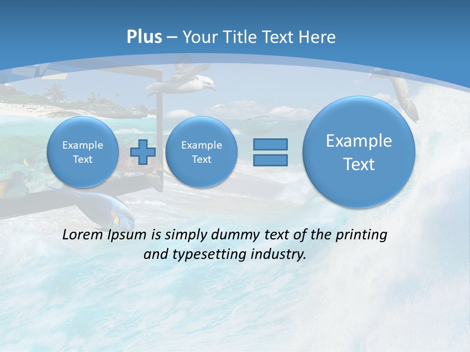 Wave Holiday Boat PowerPoint Template