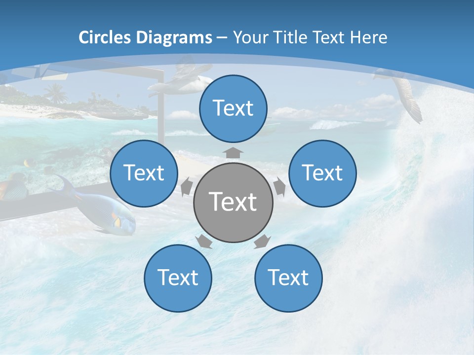 Wave Holiday Boat PowerPoint Template