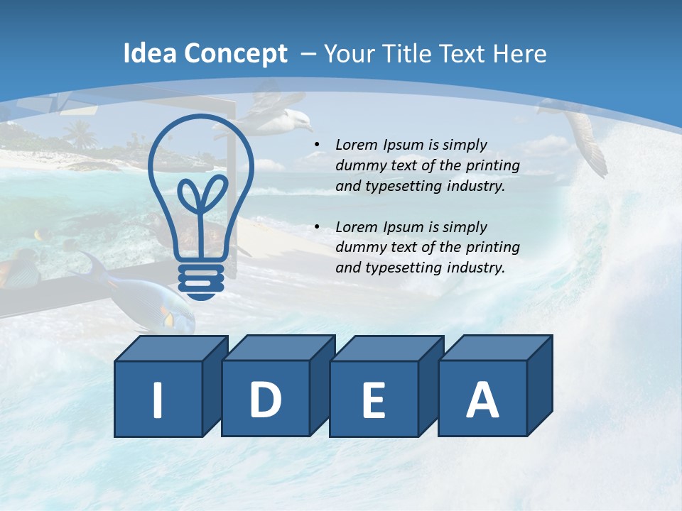 Wave Holiday Boat PowerPoint Template