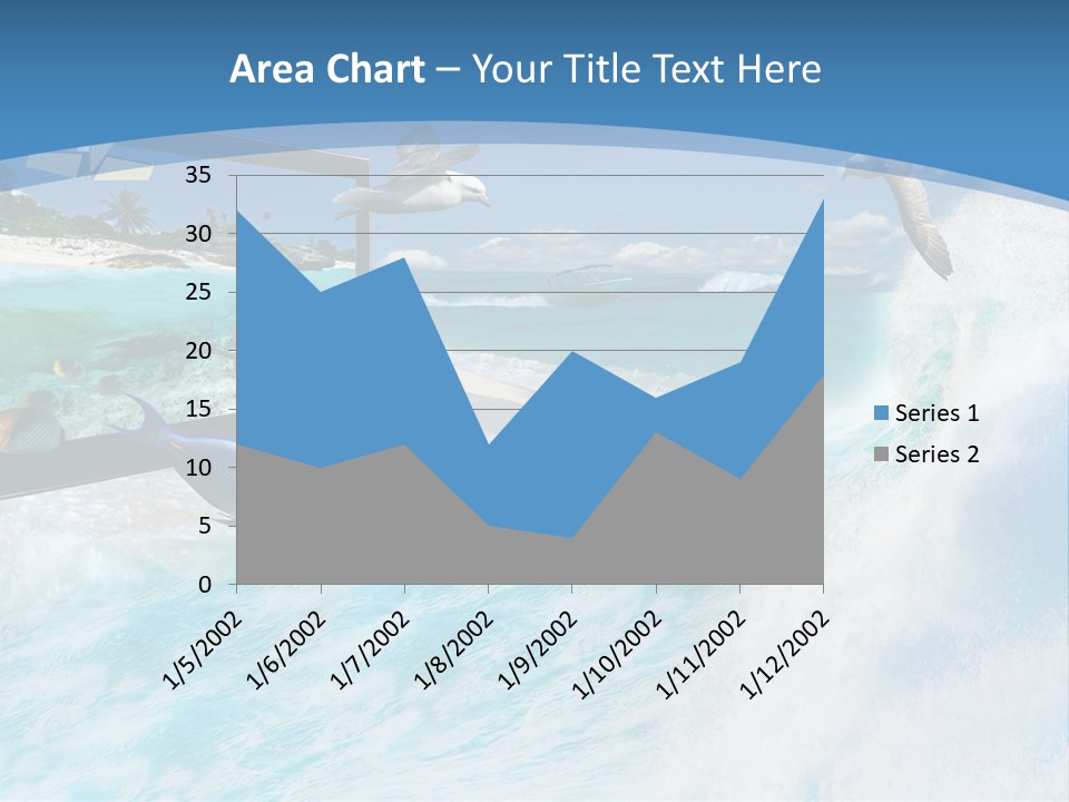 Wave Holiday Boat PowerPoint Template