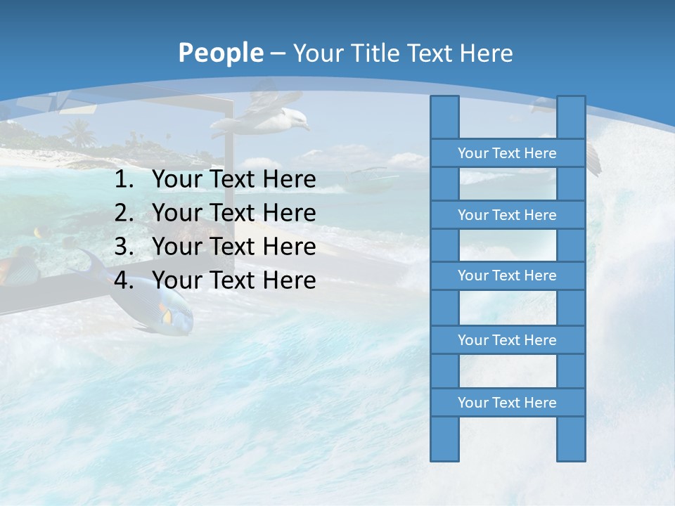 Wave Holiday Boat PowerPoint Template