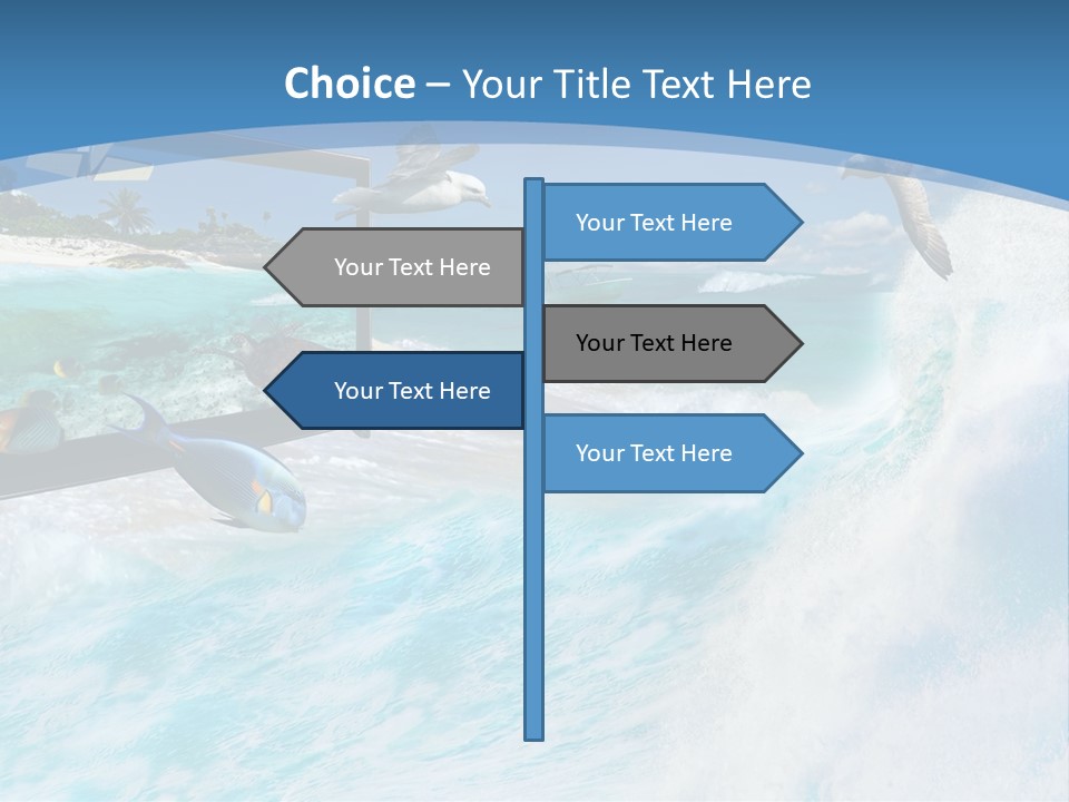 Wave Holiday Boat PowerPoint Template