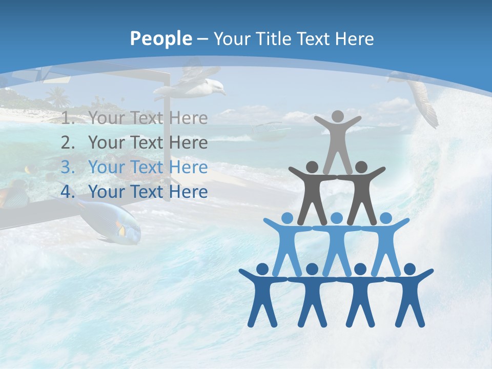 Wave Holiday Boat PowerPoint Template