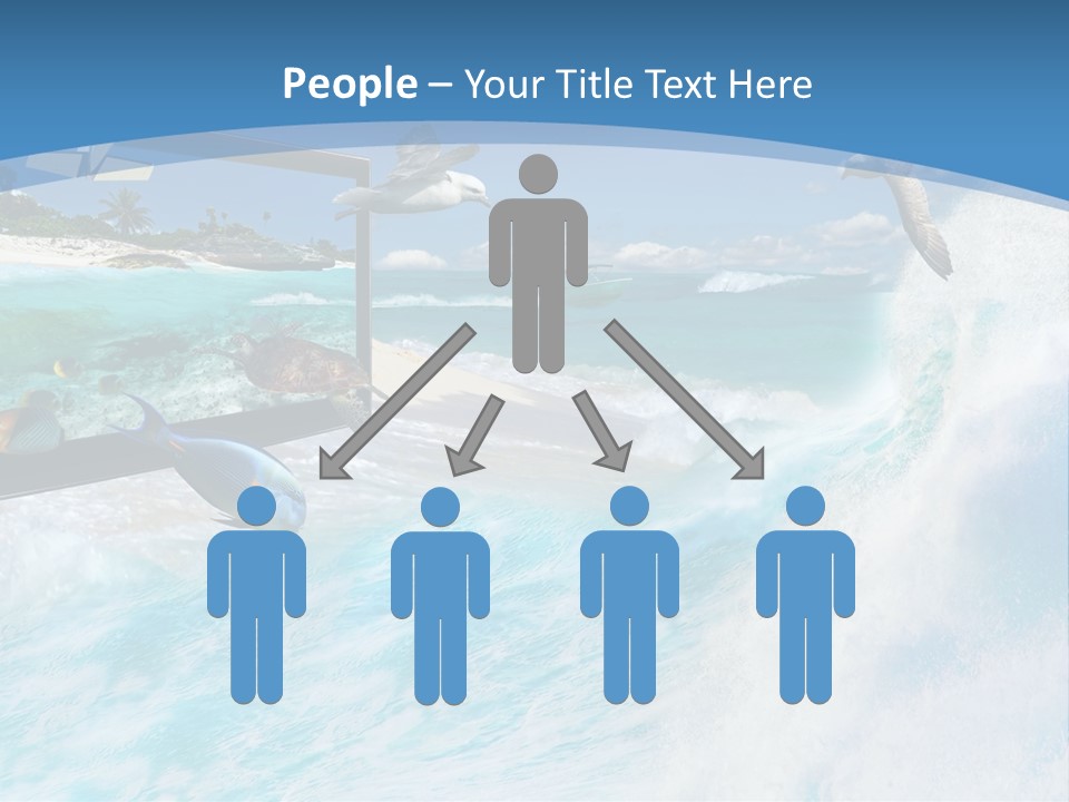 Wave Holiday Boat PowerPoint Template