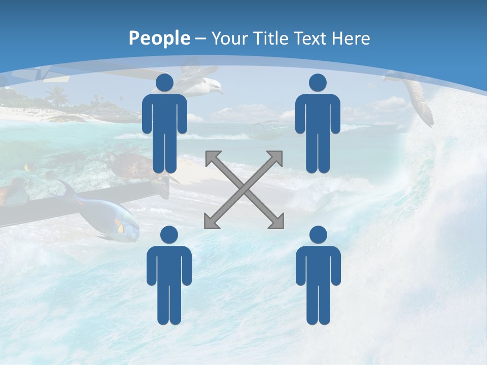 Wave Holiday Boat PowerPoint Template