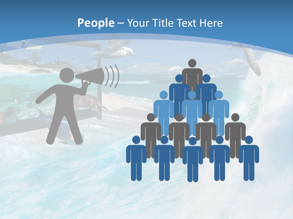 Wave Holiday Boat PowerPoint Template